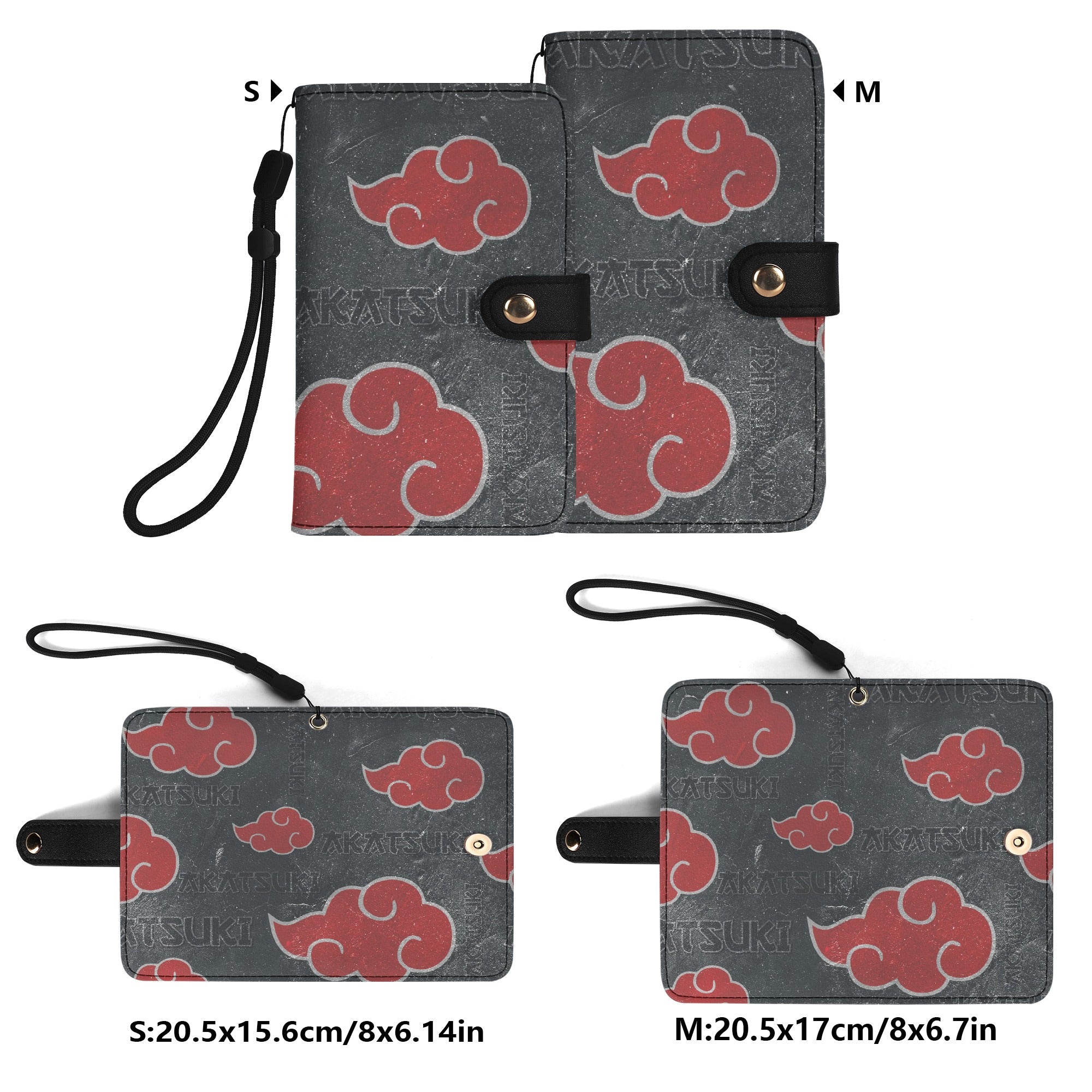 Akatsuki Brown Phone Flip Case PU Leather Cover for Most Mobile Phone Models