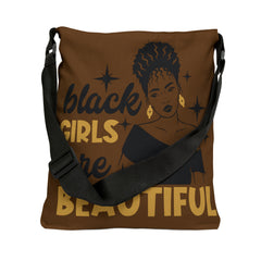 Black is Beautiful Adjustable Tote Bag (AOP) - IGZ Clothing 