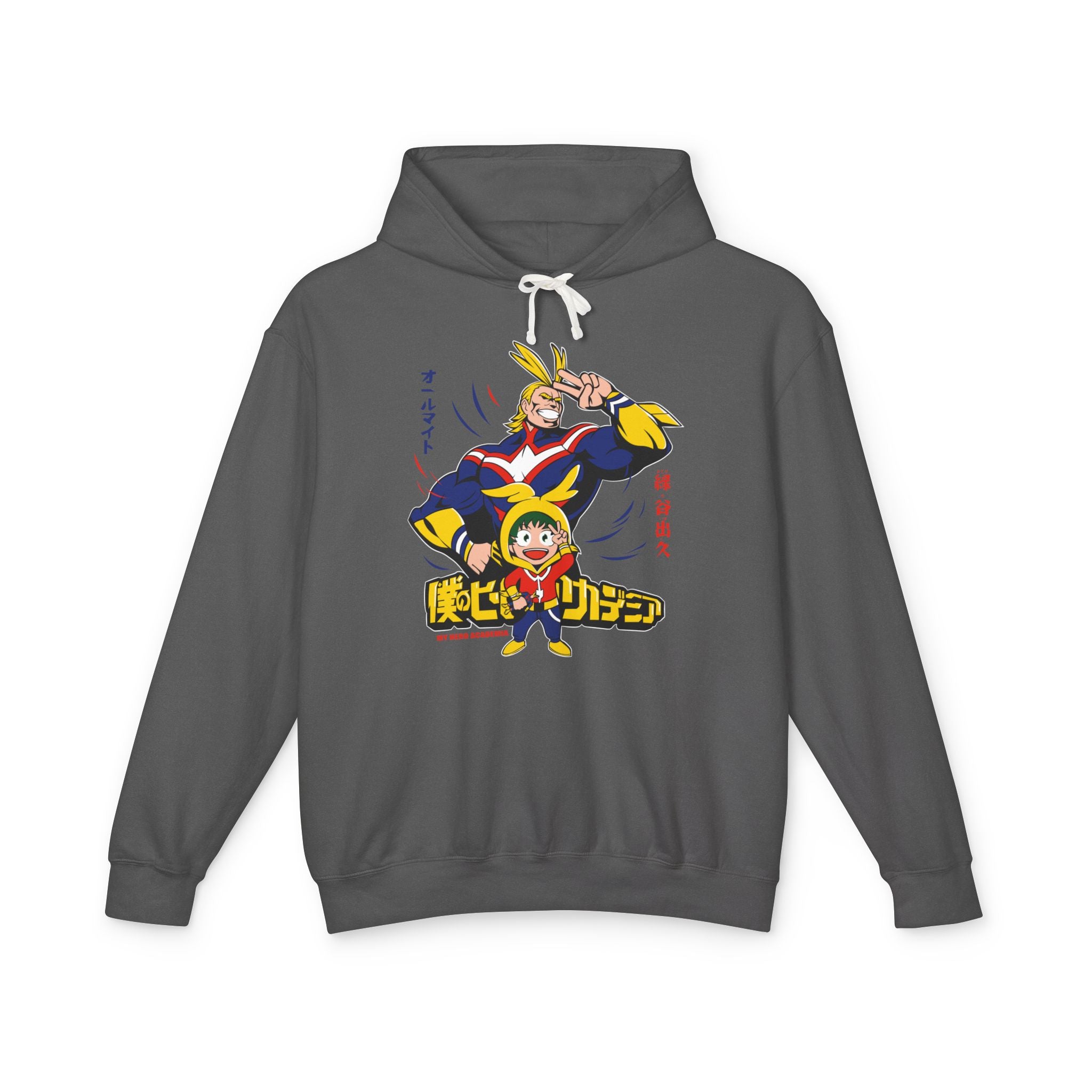 All Might and Deku Unisex Lightweight Hooded Sweatshirt