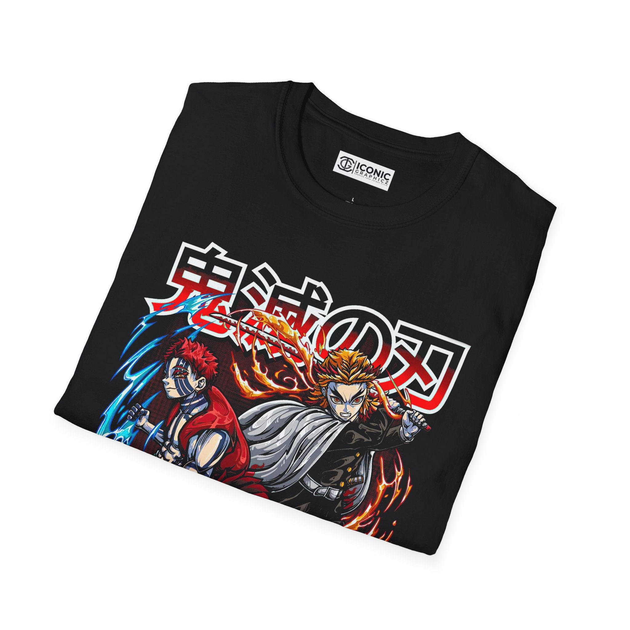 Tanjiro and Rengoku Unisex Softstyle T-Shirt - IGZ Clothing 