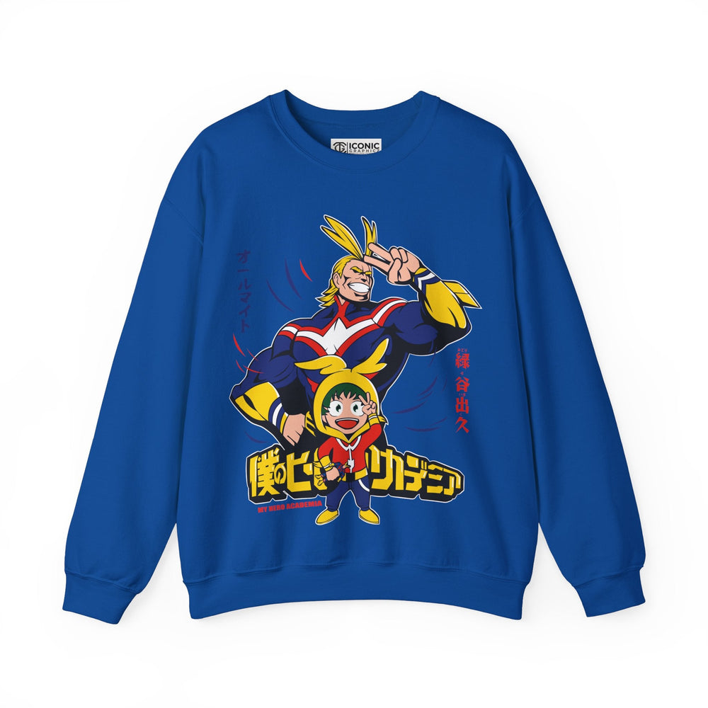 All Might and Deku Heavy Blend Crewneck Sweatshirt Printify