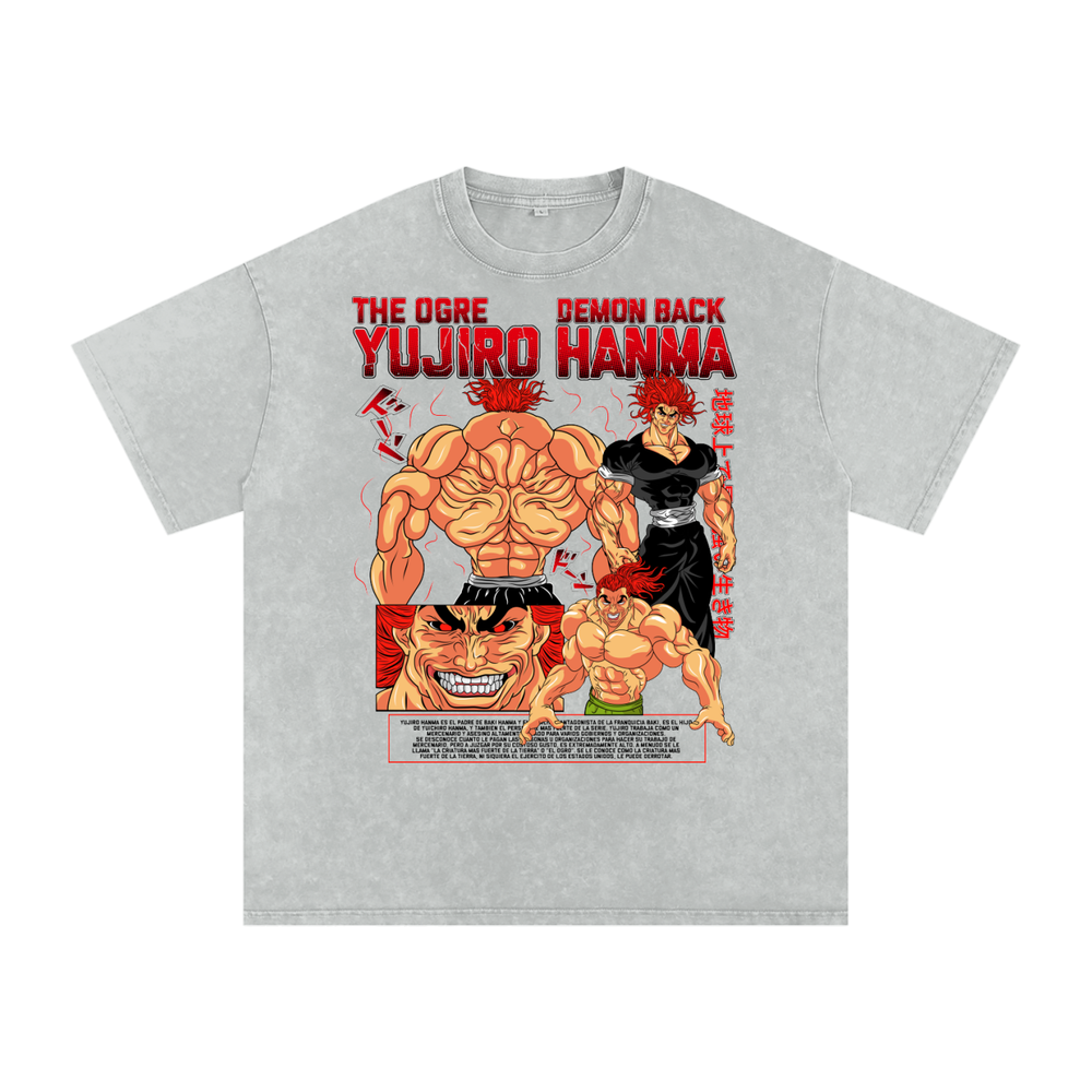 Yujiro Baki Acid Wash Oversize T-Shirt
