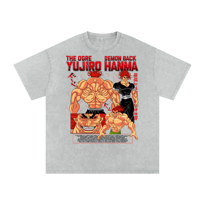 Yujiro Baki Acid Wash Oversize T-Shirt