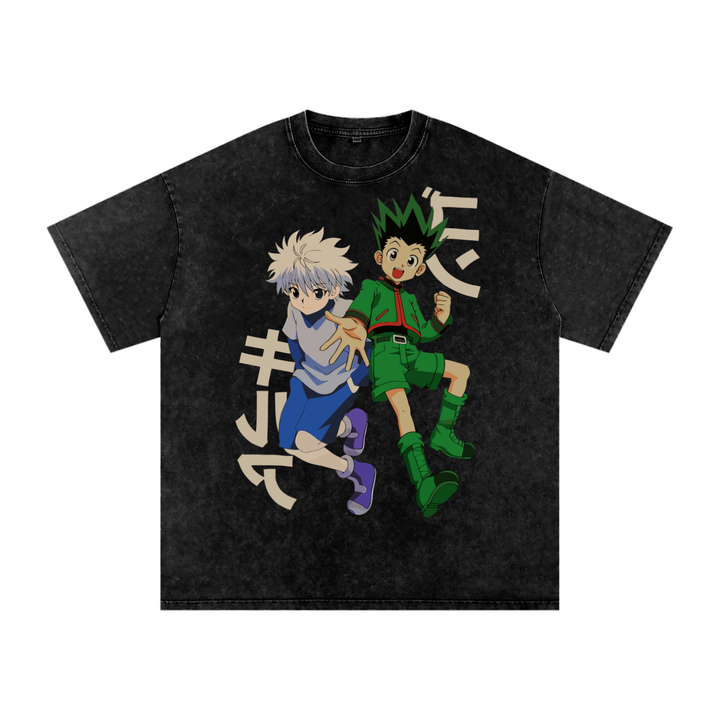 Gon x Killua Hunter x Hunter Acid Wash Oversize T-Shirt
