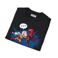 Saitama vs Deadpool Unisex Softstyle T-Shirt - IGZ Clothing 