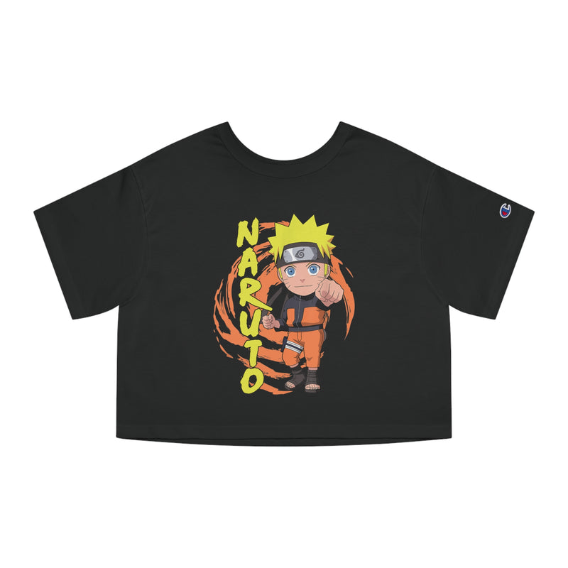 Uzumaki Naruto Champion Women's Heritage Cropped T-Shirt - IGZ Clothing 