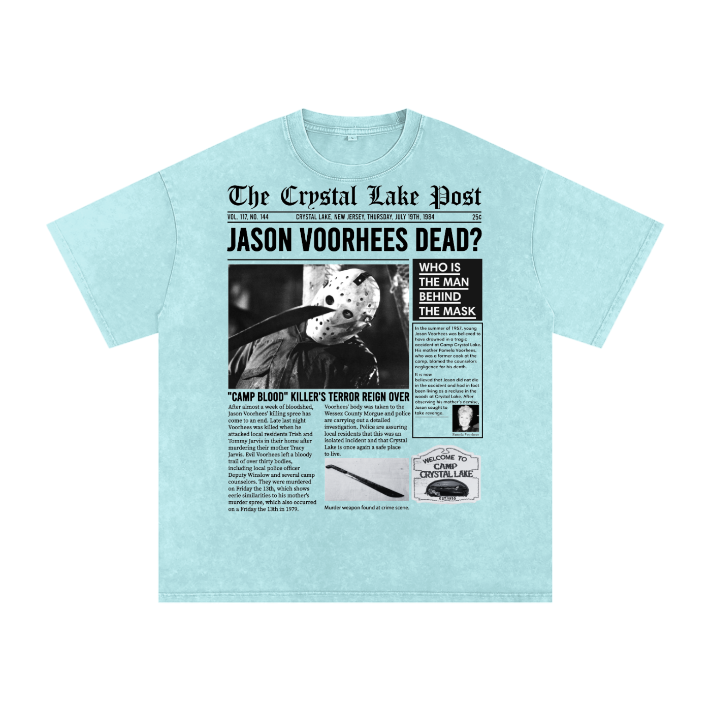 Jason Voorhees Acid Wash Oversize T-Shirt