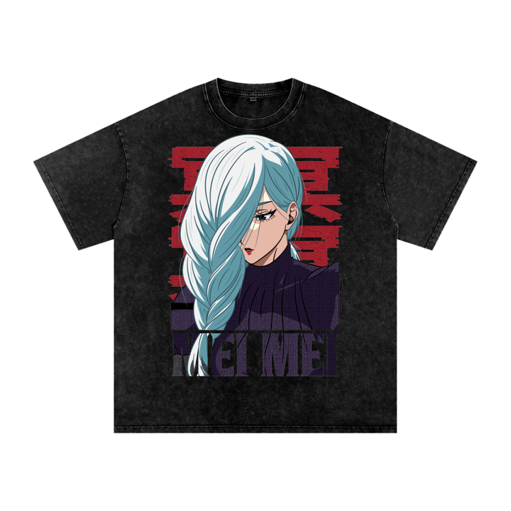Mei Mei Jujitsu Kaisen Acid Wash Oversize T-Shirt