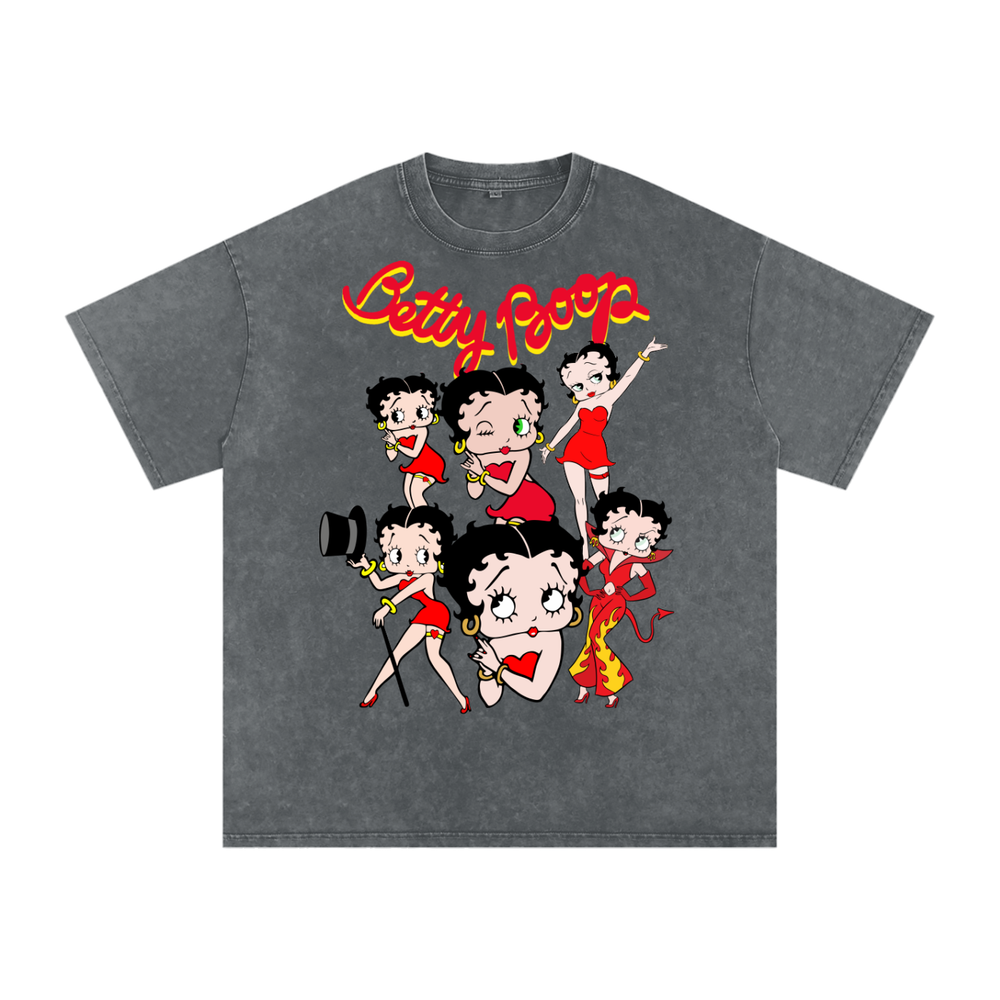Betty Boop Acid Wash Oversize T-Shirt