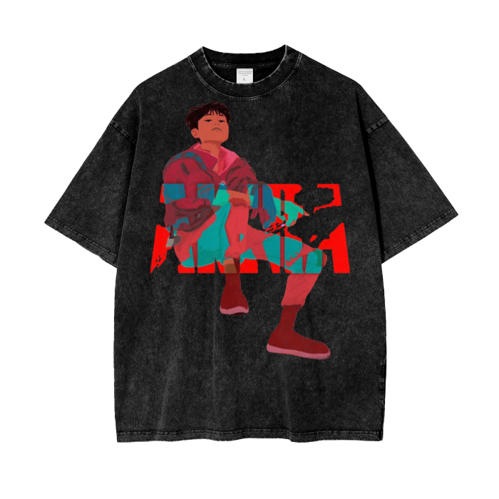 Kaneda Akira Acid Wash Oversize T-Shirt - 