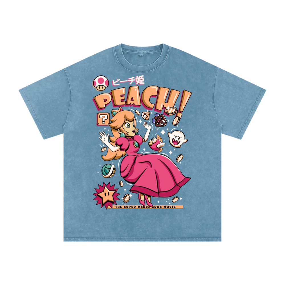 Peach Acid Wash Oversize T-Shirt