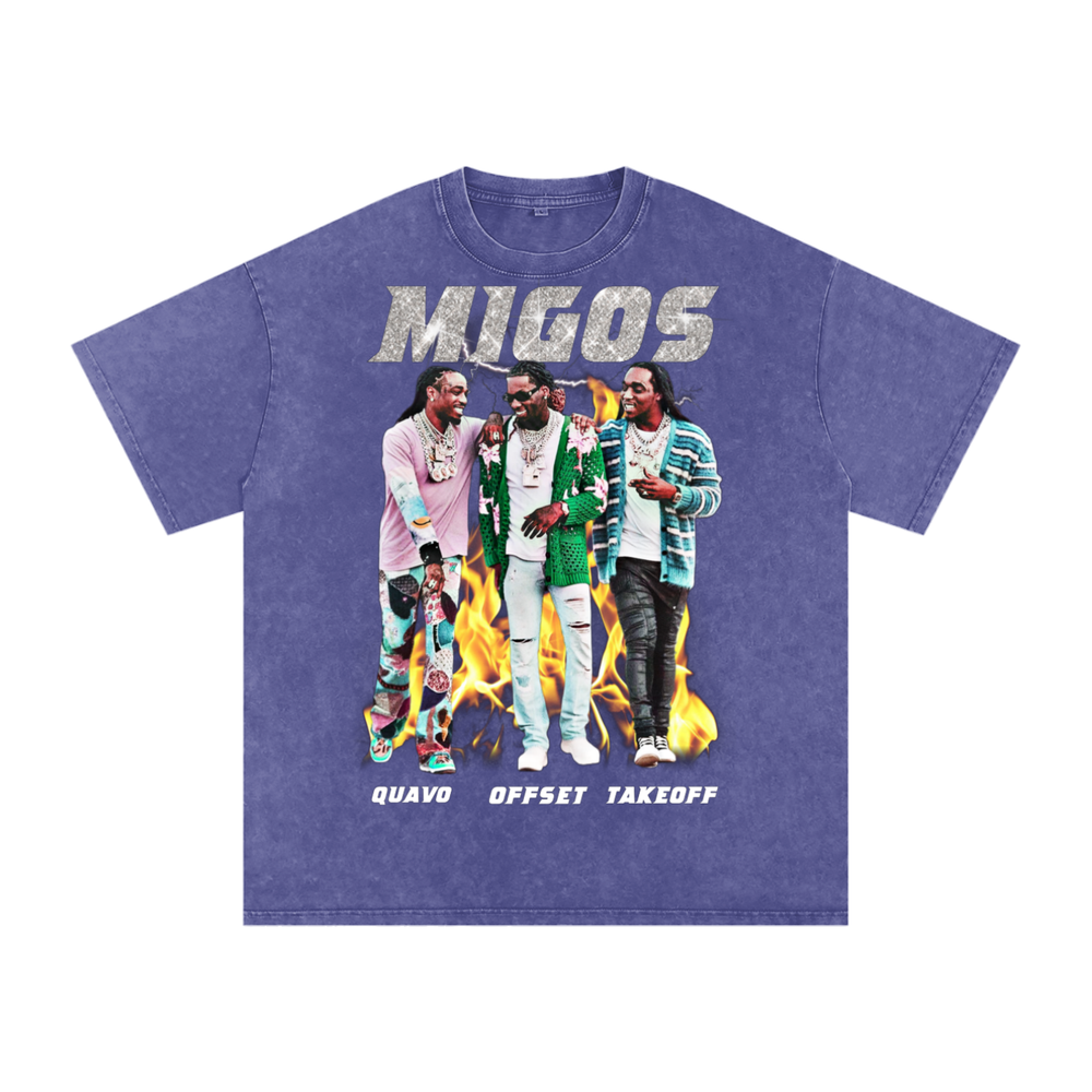 Migos Acid Wash Oversize T-Shirt