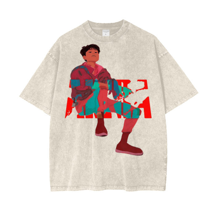 Kaneda Akira Acid Wash Oversize T-Shirt - 