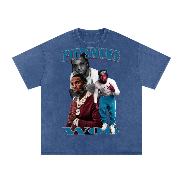 Pop Smoke Acid Wash Oversize T-Shirt