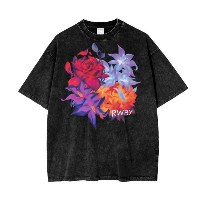 Ruby Red Acid Wash Oversize T-Shirt - 
