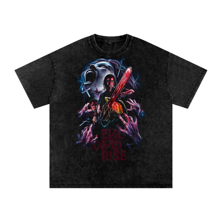 Evil Dead Rising Acid Wash Oversize T-Shirt