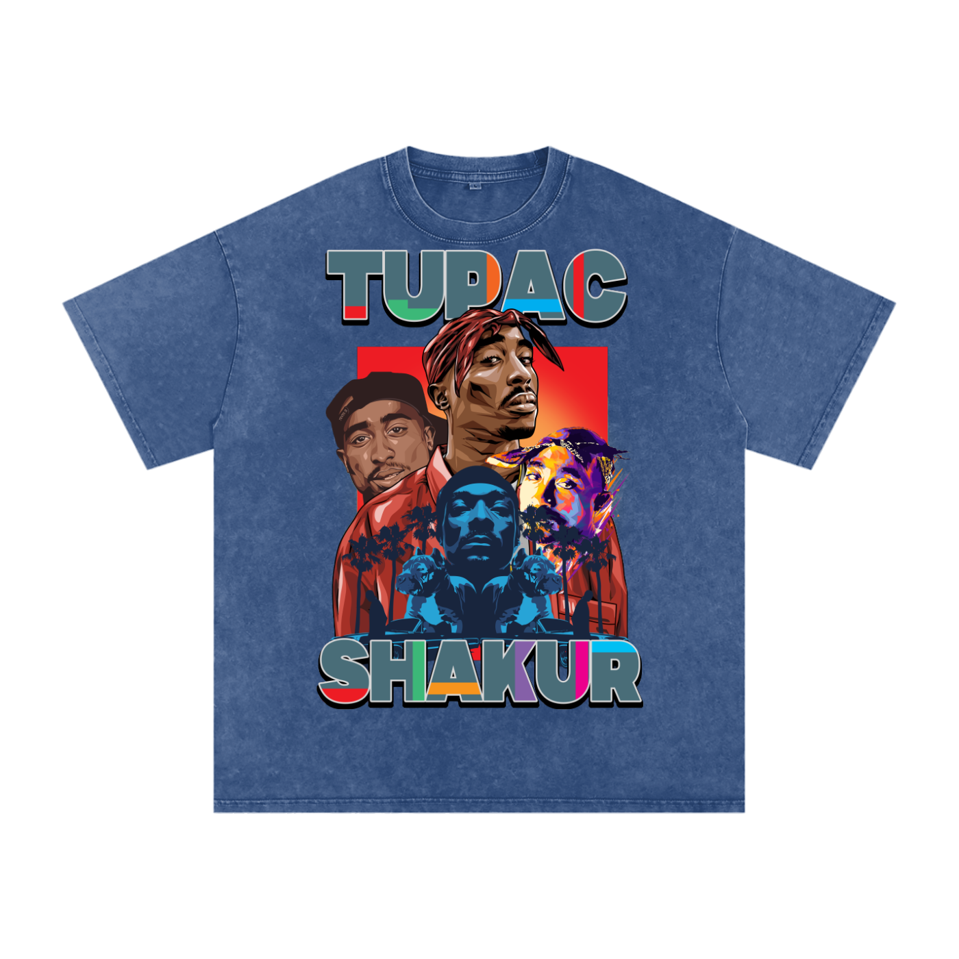 Tupac Shakur Acid Wash Oversize T-Shirt