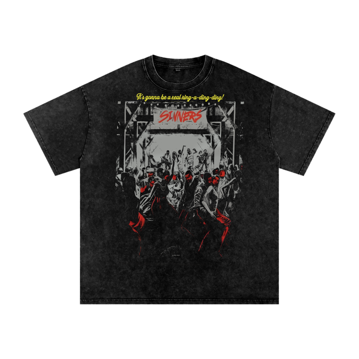 Sinners Acid Wash Oversize T-Shirt