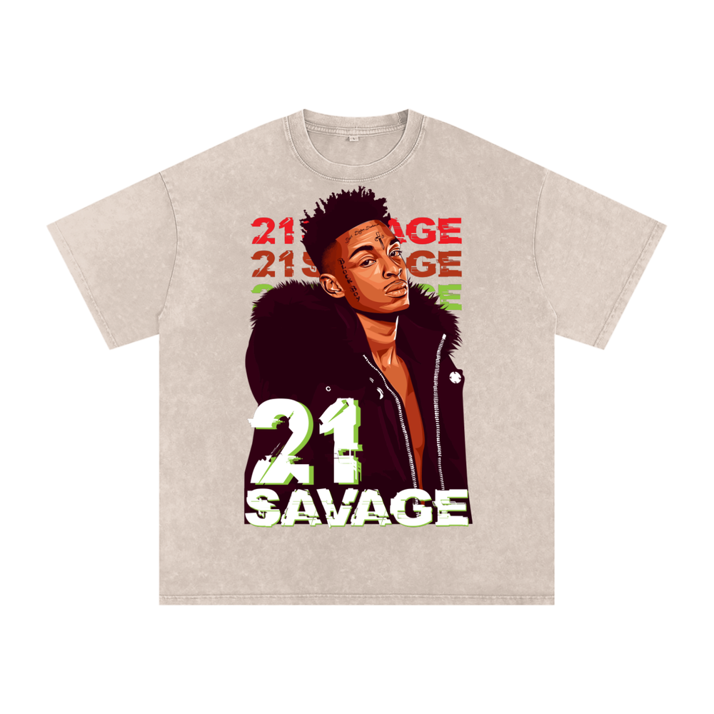 21 Savage Acid Wash Oversize T-Shirt