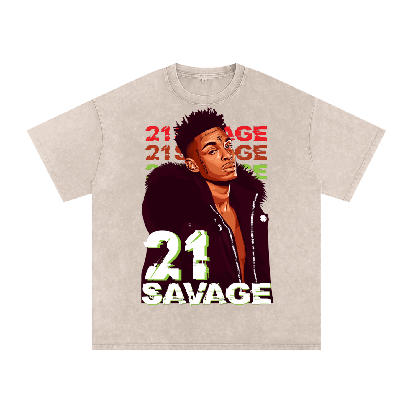 21 Savage Acid Wash Oversize T-Shirt