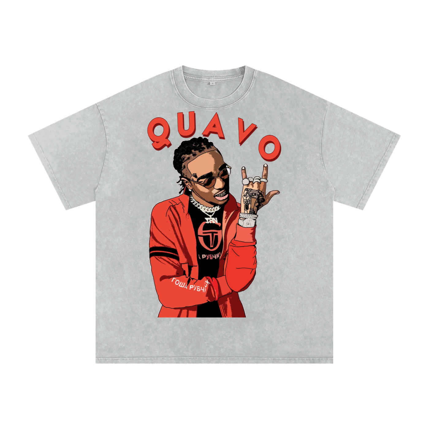 Quavo Acid Wash Oversize T-Shirt