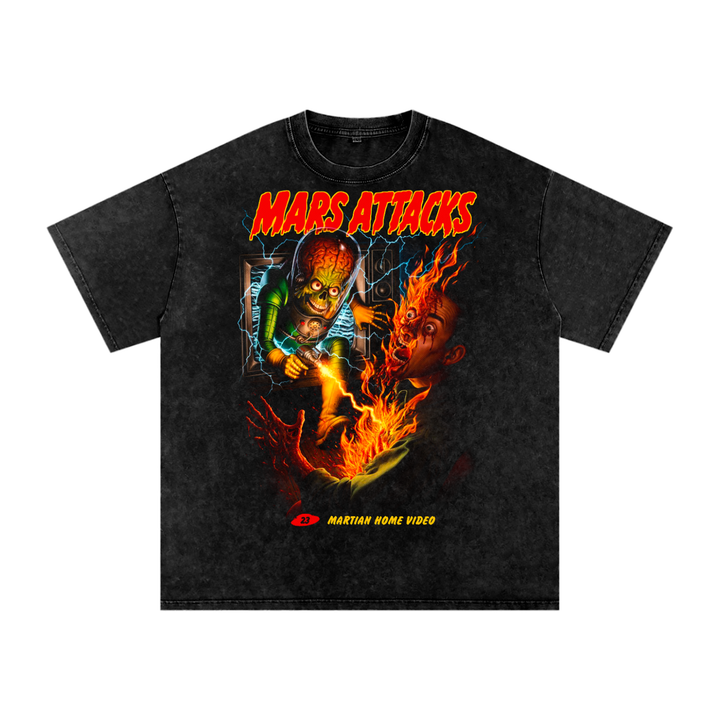 Mars attack Acid Wash Oversize T-Shirt