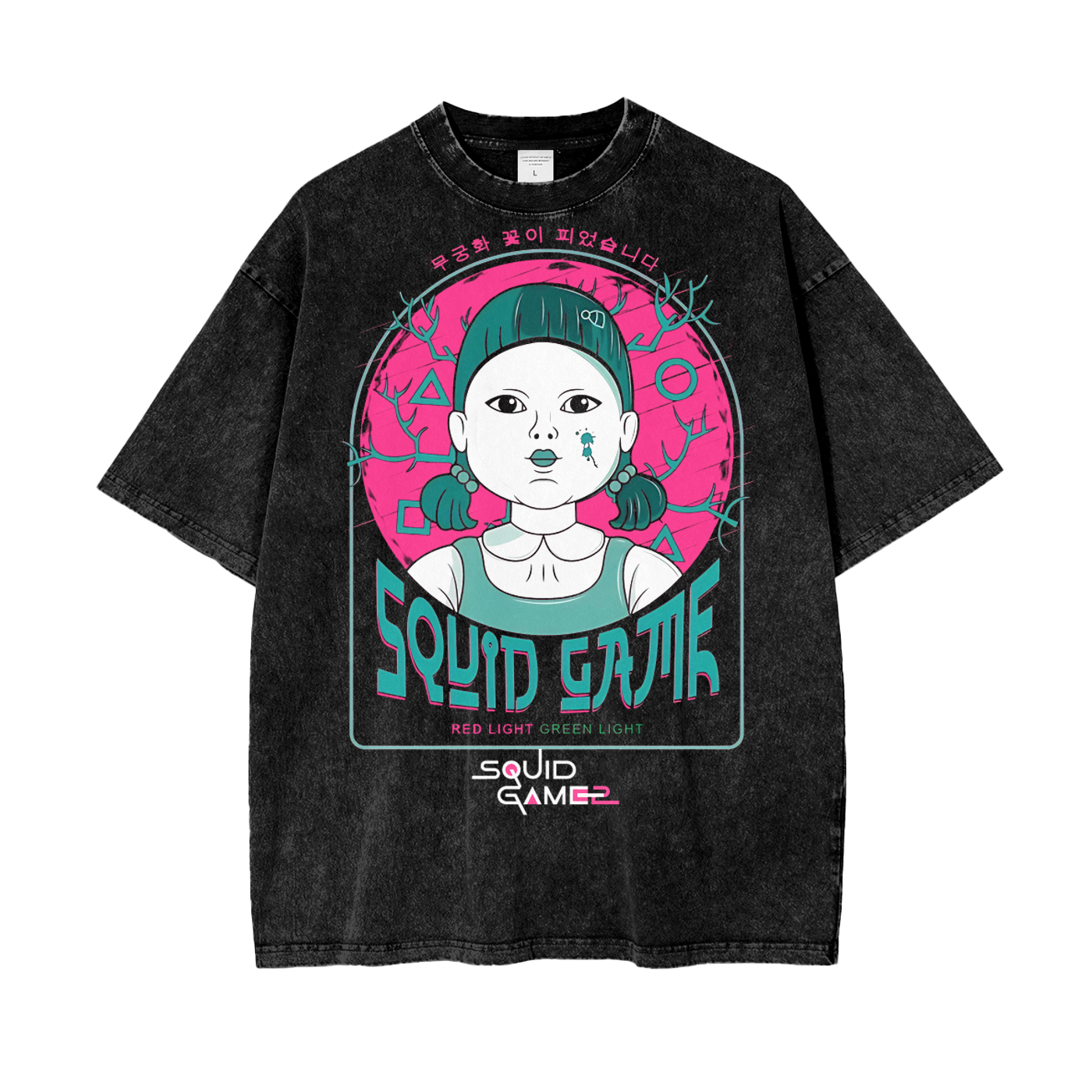 Squid Game Oversize Snow Washed T-Shirt