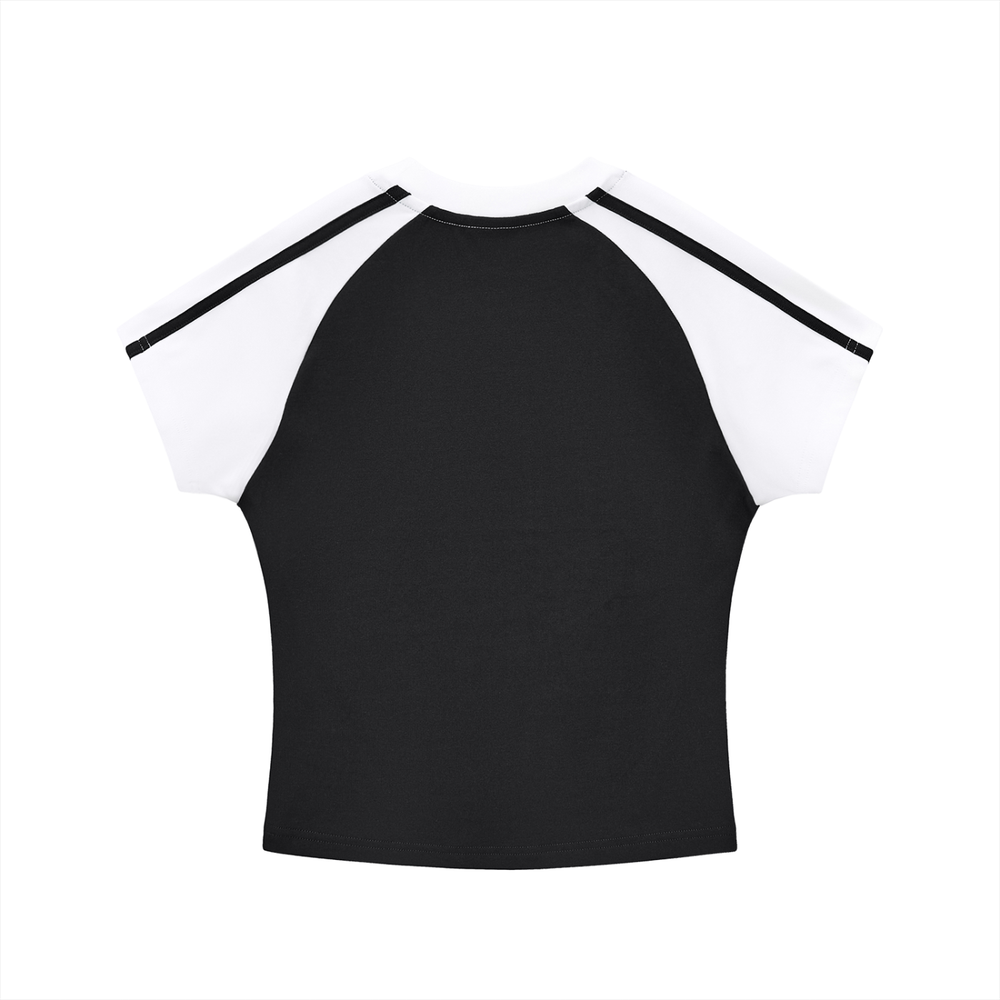 Gachiakuta Contrast Stripes Bodycon Raglan  Sleeve T-Shirt