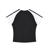 Gachiakuta Contrast Stripes Bodycon Raglan  Sleeve T-Shirt