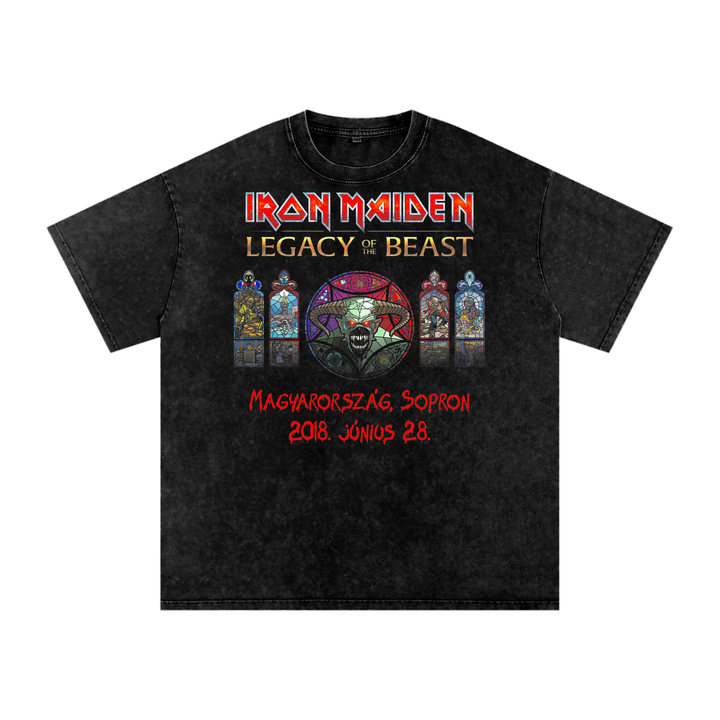 Iron Maiden Acid Wash Oversize T-Shirt