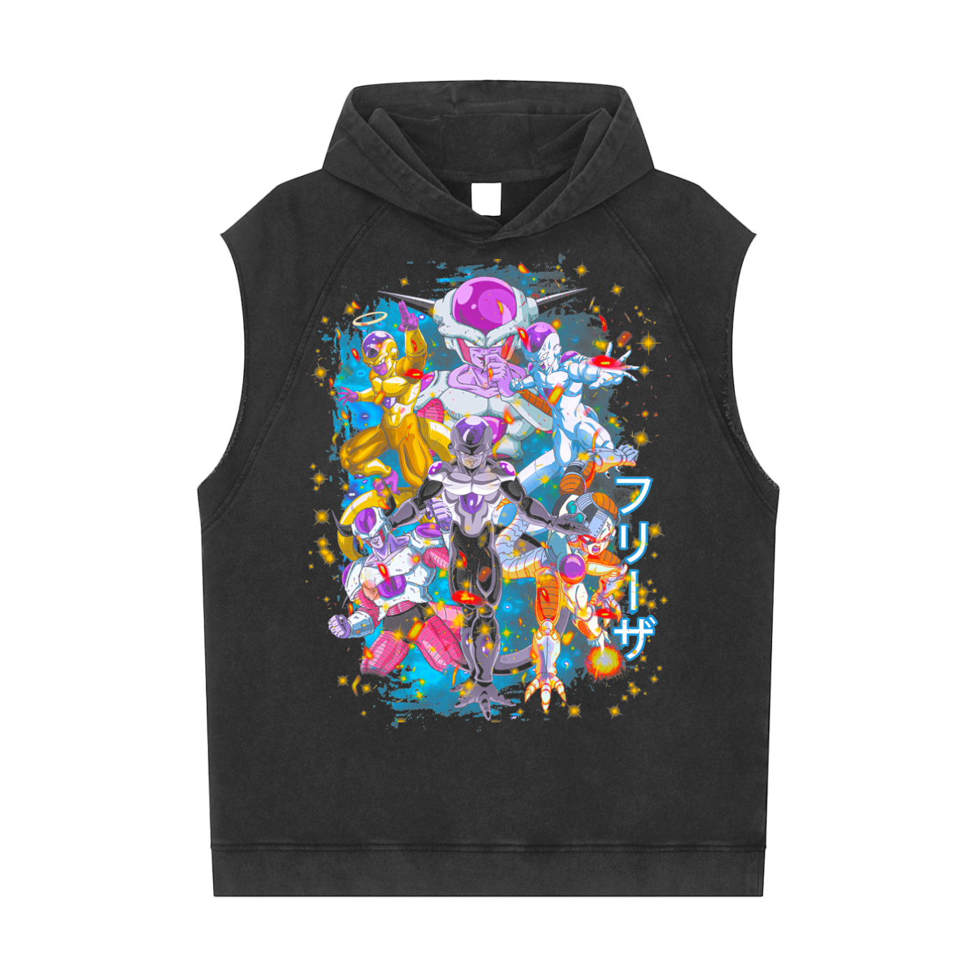 Frieza Dragonball Super Snow Washed Sleeveless Hoodie