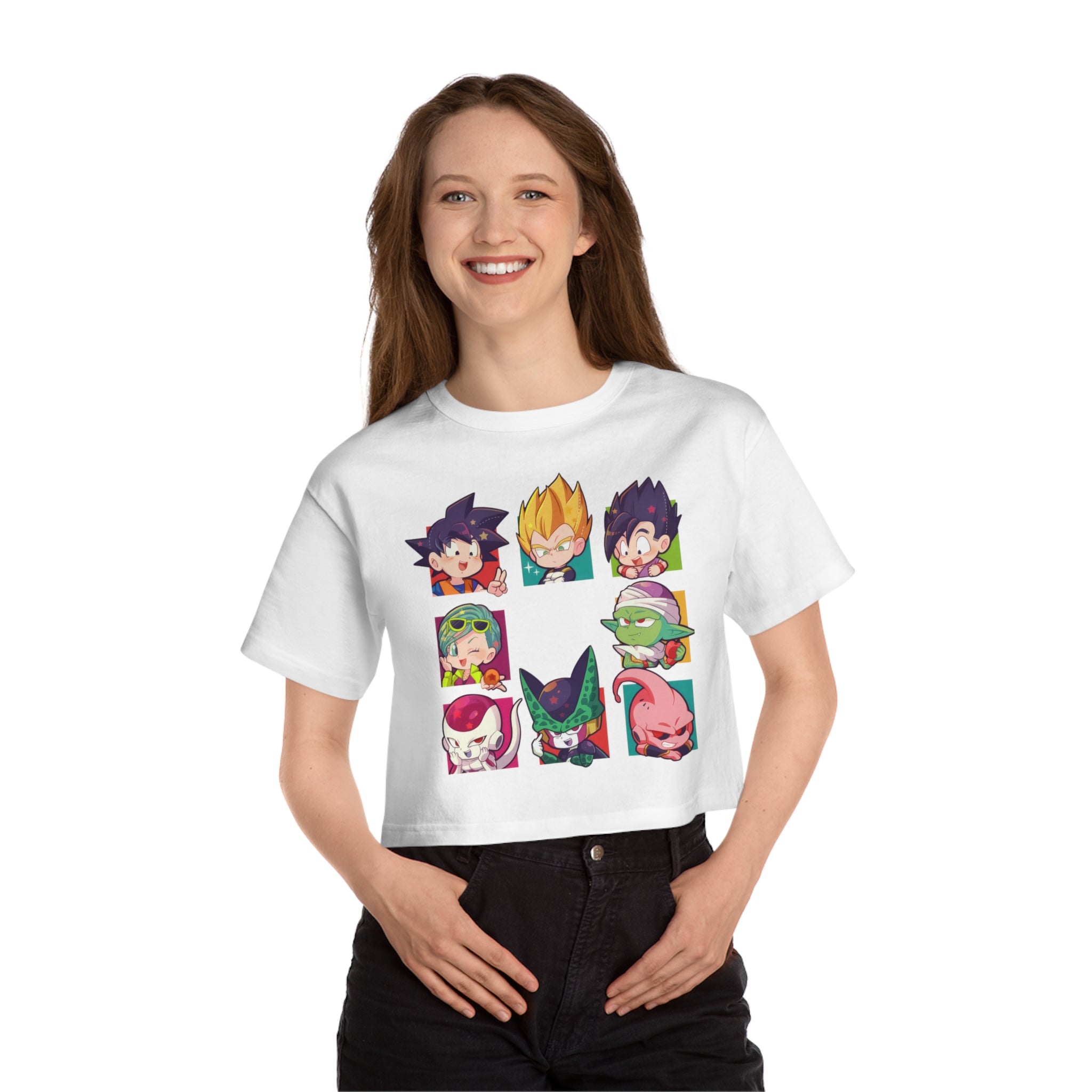 Dragonball Characters Champion Women's Heritage Cropped T-Shirt - IGZ Clothing 