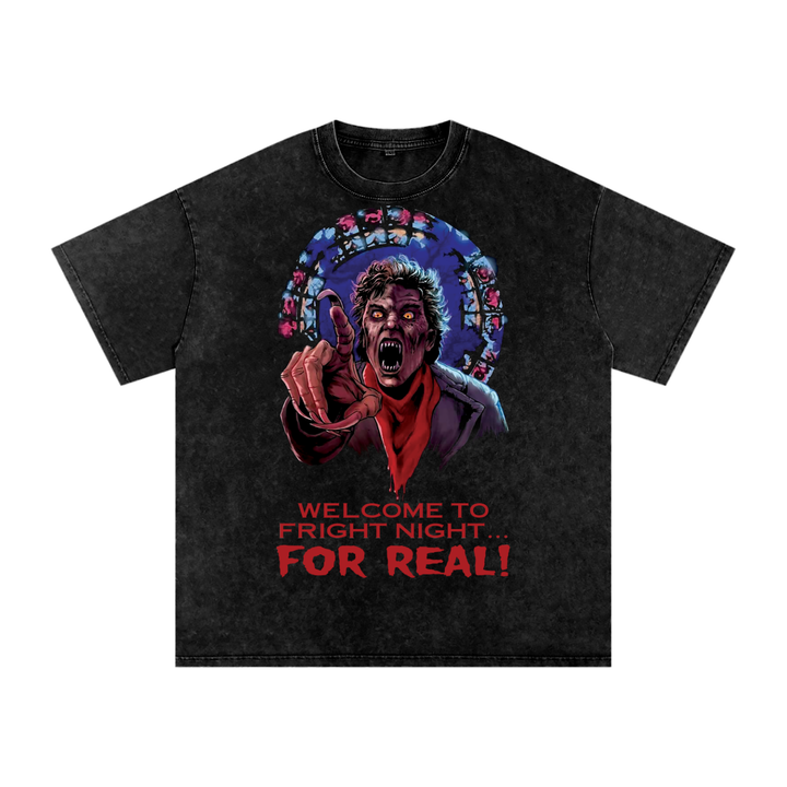Fright Night Acid Wash Oversize T-Shirt