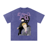 Mob psycho 100 Acid Wash Oversize T-Shirt