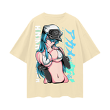 Esdeath Akami Ga Kill Oversize Deep Drop Shoulder Tee