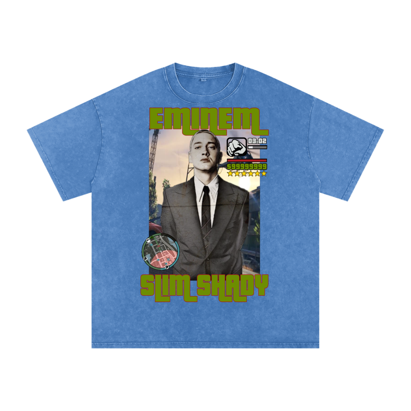 Eminem Acid Wash Oversize T-Shirt