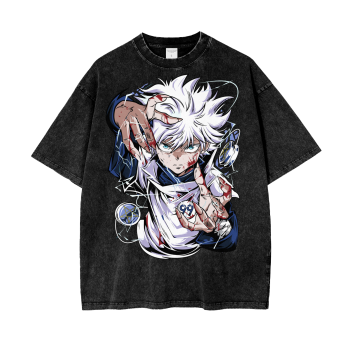 Killua Hunter x Hunter Acid Wash Oversize T-Shirt ODMPOD