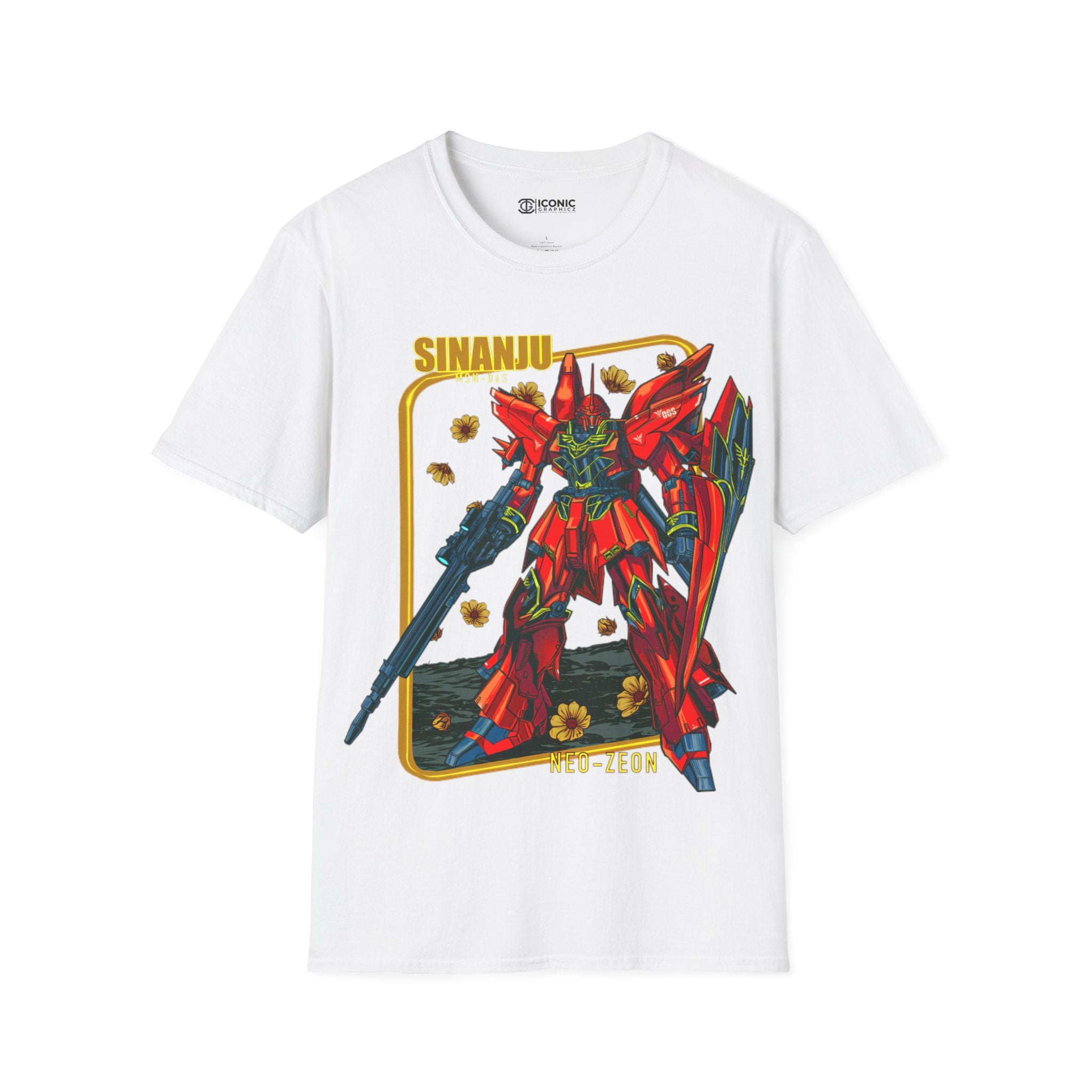 Retro Sinanju Gundam Unisex Softstyle T-Shirt - IGZ Clothing 