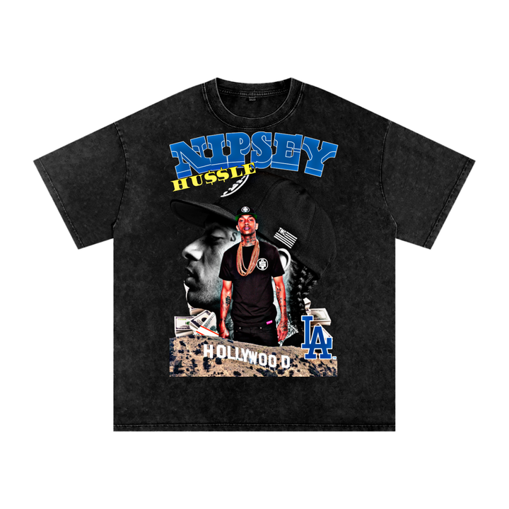 Nipsey Hustle Acid Wash Oversize T-Shirt