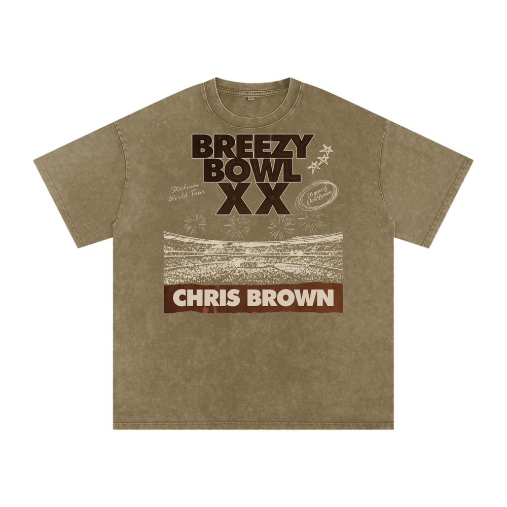 Chris Brown Breezy Bowl Acid Wash Oversize T-Shirt