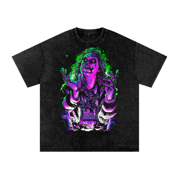 Beetlejuice Acid Wash Oversize T-Shirt