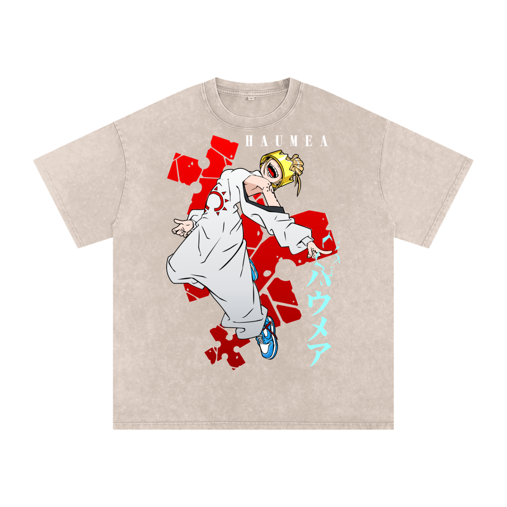 Haumea Fire Force Acid Wash Oversize T-Shirt