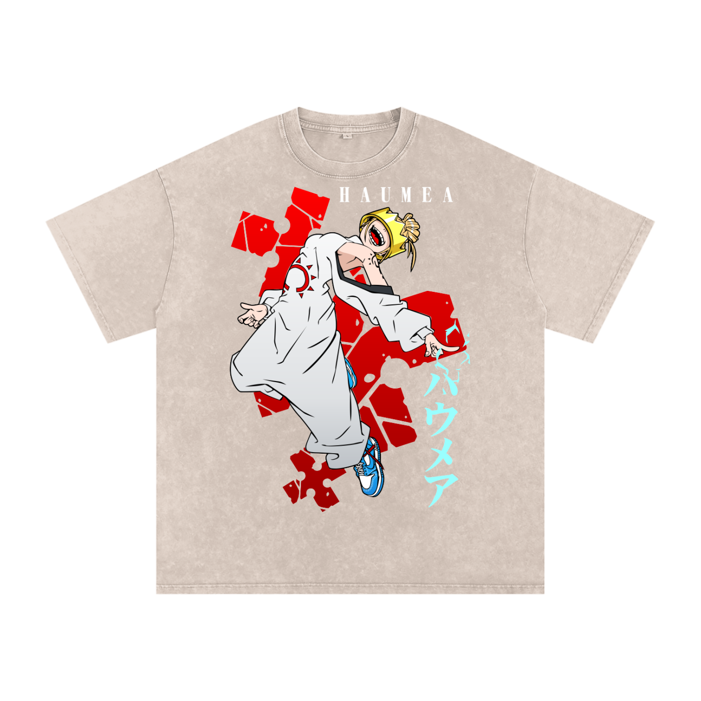 Haumea Fire Force Acid Wash Oversize T-Shirt