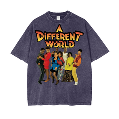 A different world Acid Wash Oversize T-Shirt