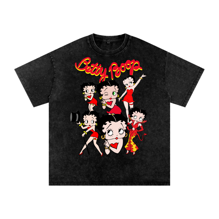 Betty Boop Acid Wash Oversize T-Shirt
