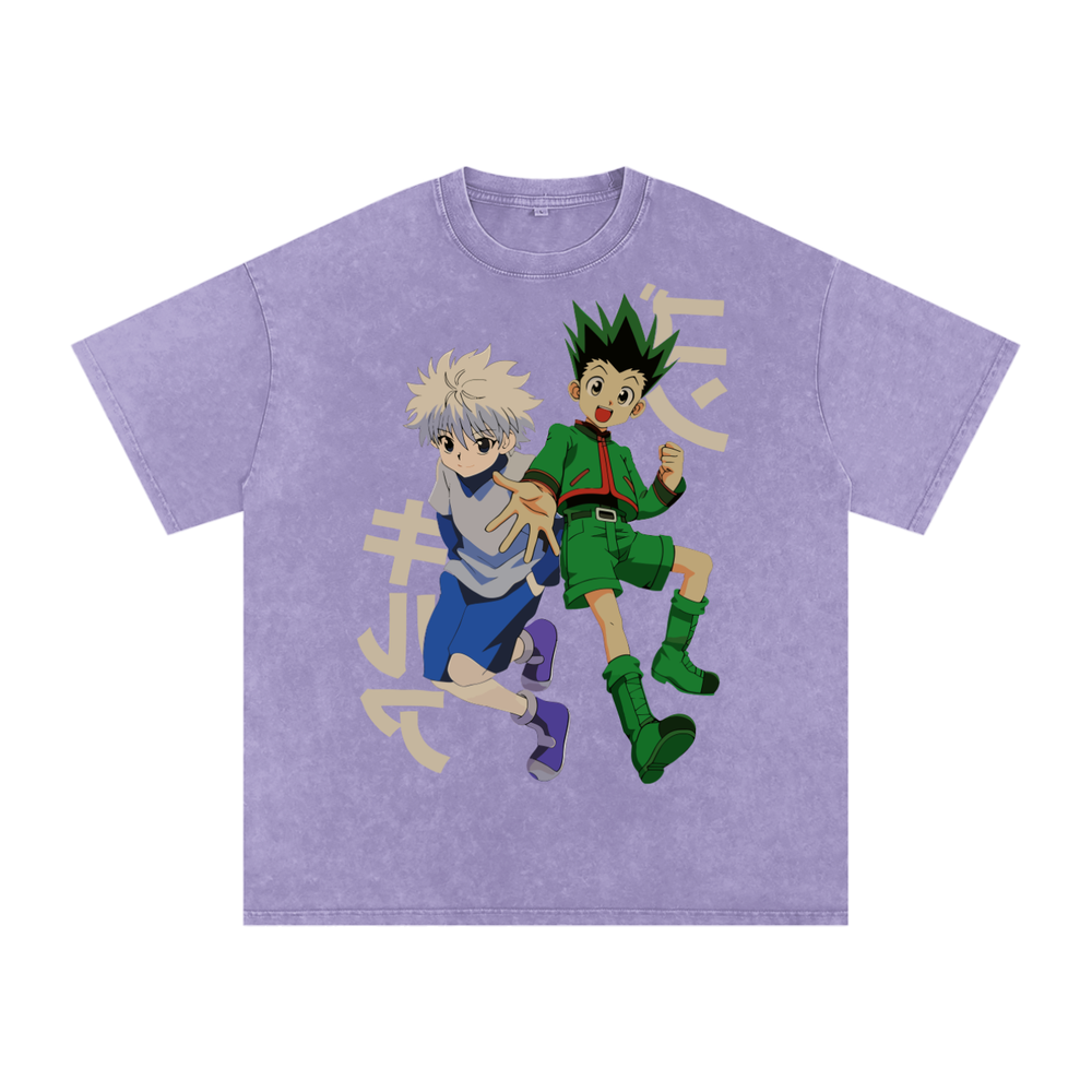 Gon x Killua Hunter x Hunter Acid Wash Oversize T-Shirt