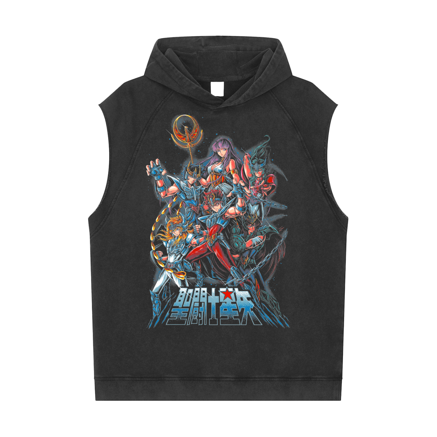 Saint Seiya Snow Washed Sleeveless Hoodie