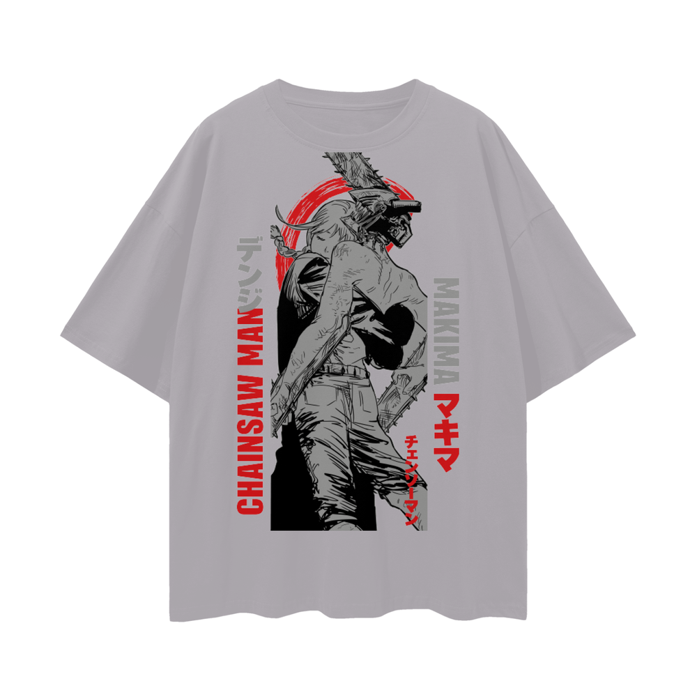 Denji Chainsaw Man Oversize Deep Drop Shoulder Tee