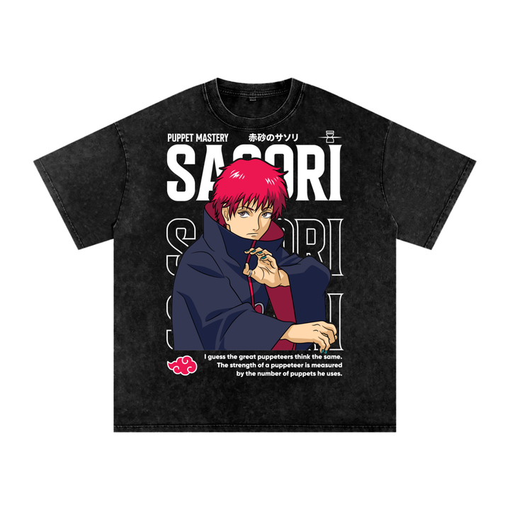Sasori Naruto Acid Wash Oversize T-Shirt