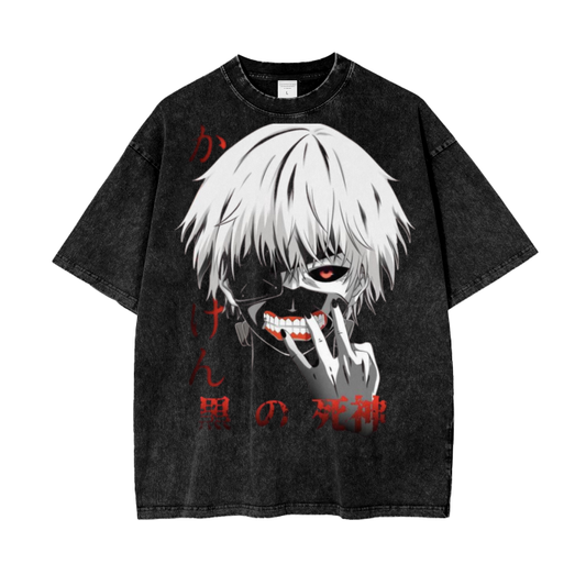 Ken Kaneki Tokyo Ghoul Acid Wash Oversize T-Shirt